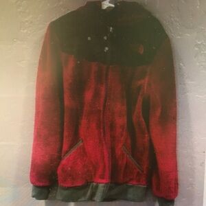 Red Sherpa Jacket with Black Trim
